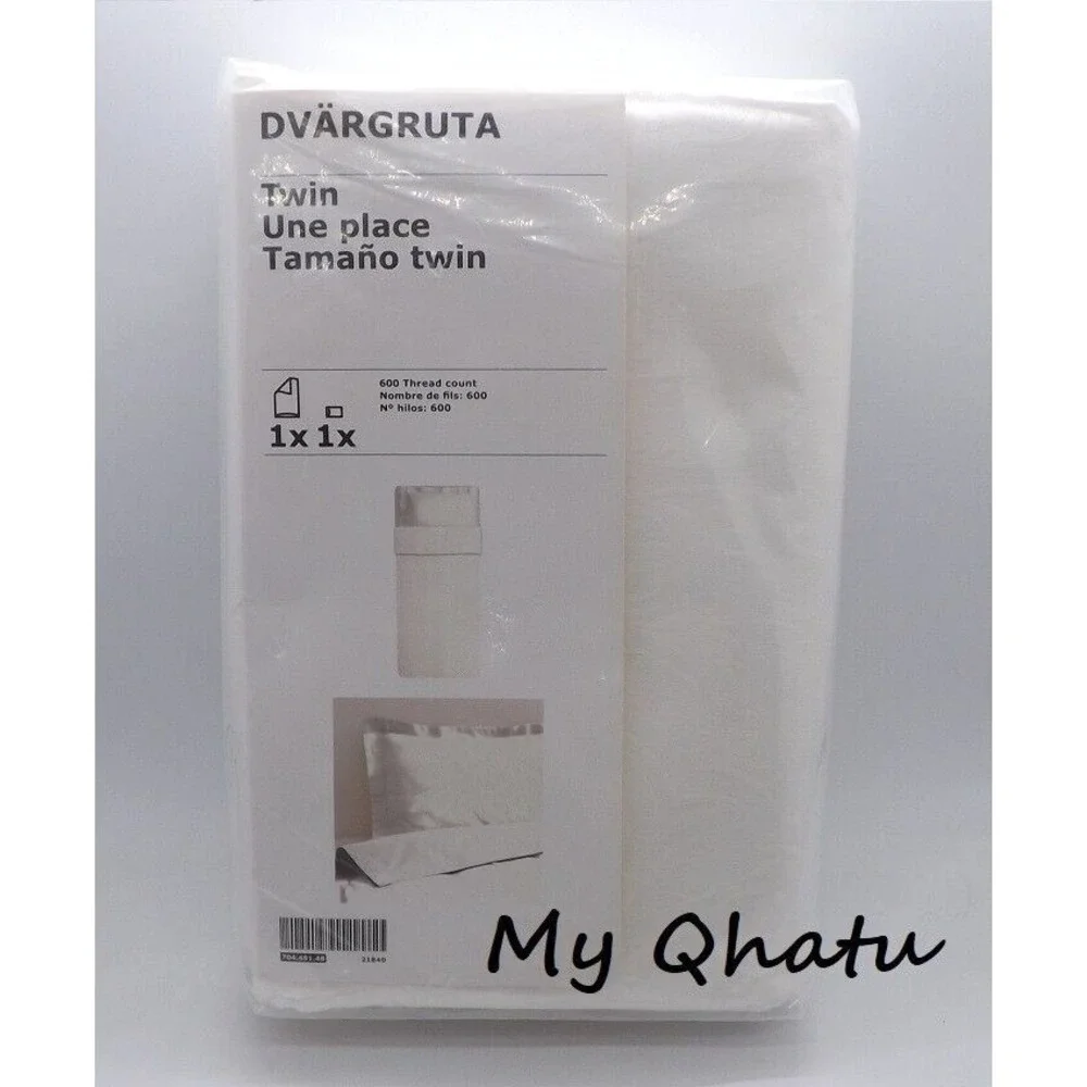 Ikea DVARGRUTA Twin Duvet Cover + 1 Pillowcases Bed Set Jacquard White NEW